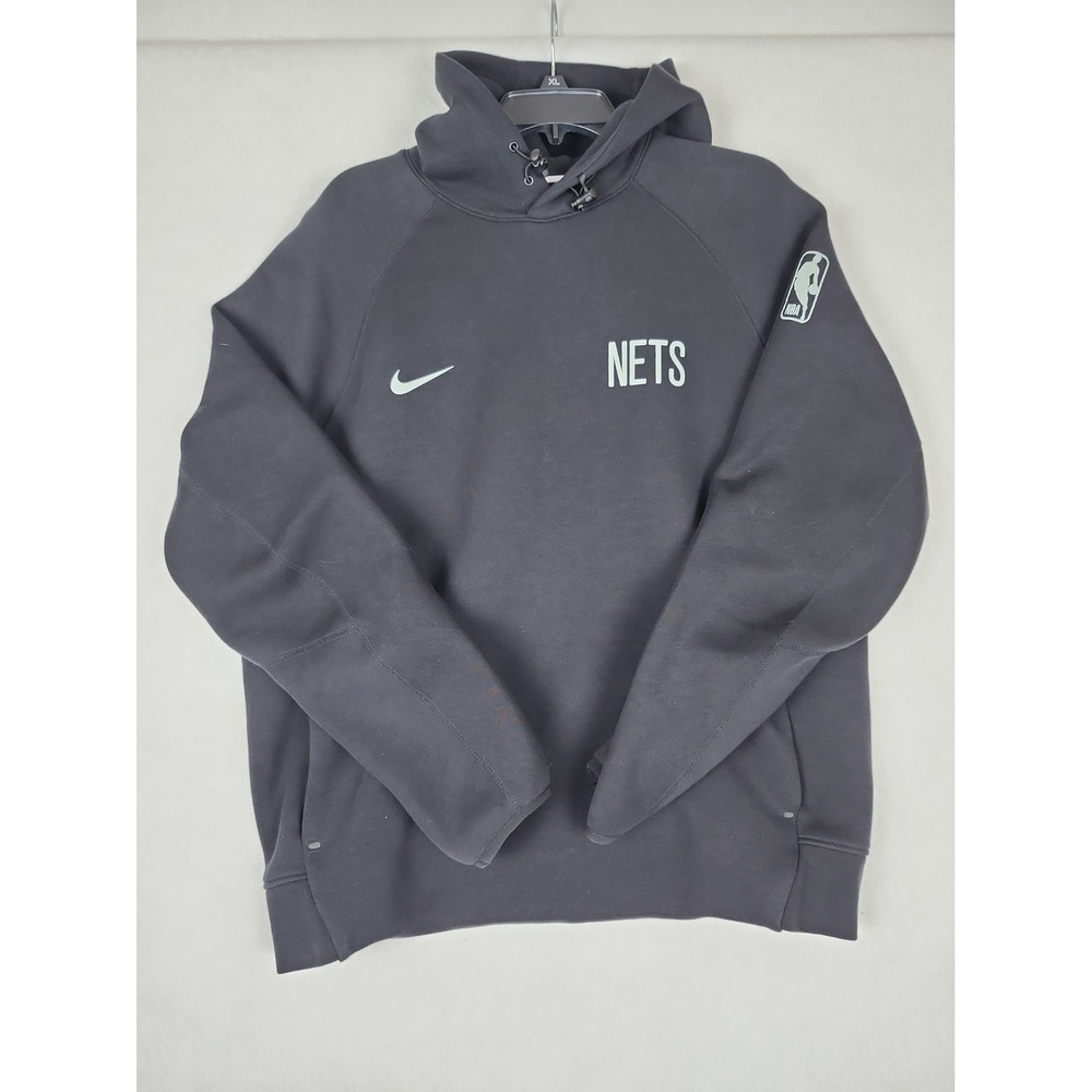 Nike Hoodie Sweatshirt Brooklyn Nets NBA Mens XL Black Long Sleeve Pullover